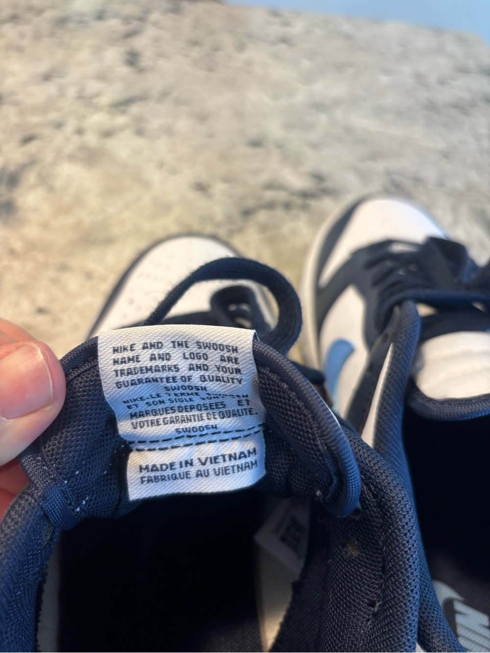 Nike Dunk Low Sneakers - White & Navy - Picture 3 of 4